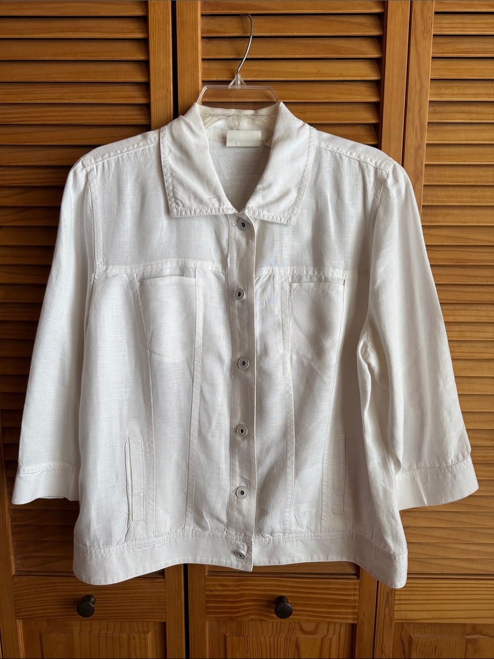 CHICOS Classic White Button-Front Women's Top